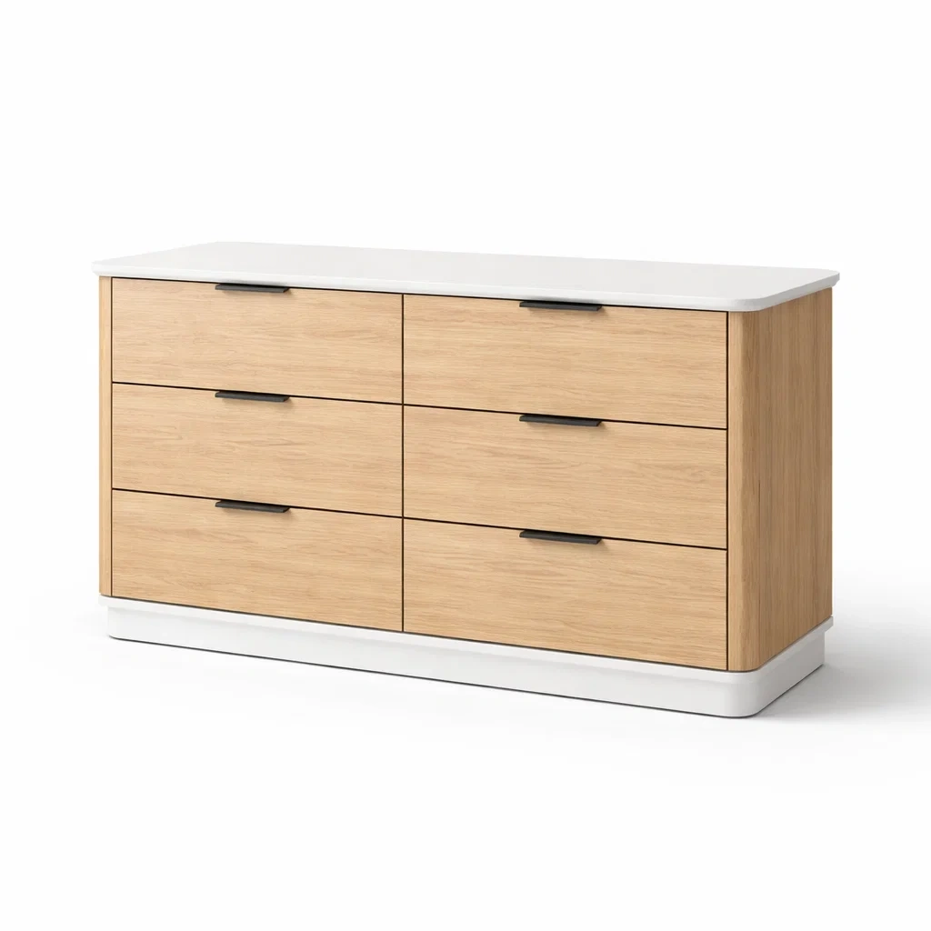 Kommode holz weiß eiche mit schubladen 120 x 40 x 75 cm-NESTSCAPEHUB