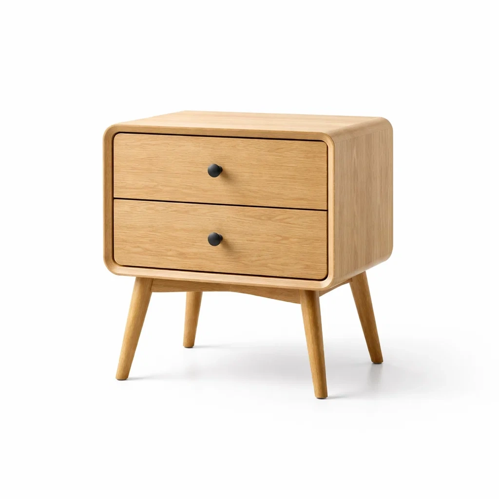 Nachttisch massivholz mit schubladen 50 x 40 x 60 cm-NESTSCAPEHUB