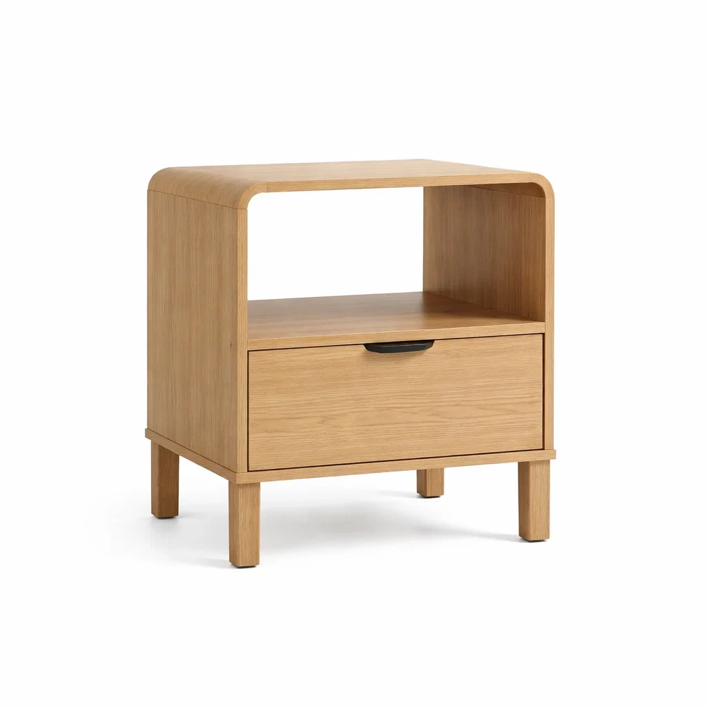 Nachttisch eichenholz mit schublade 45 x 35 x 55 cm-NESTSCAPEHUB