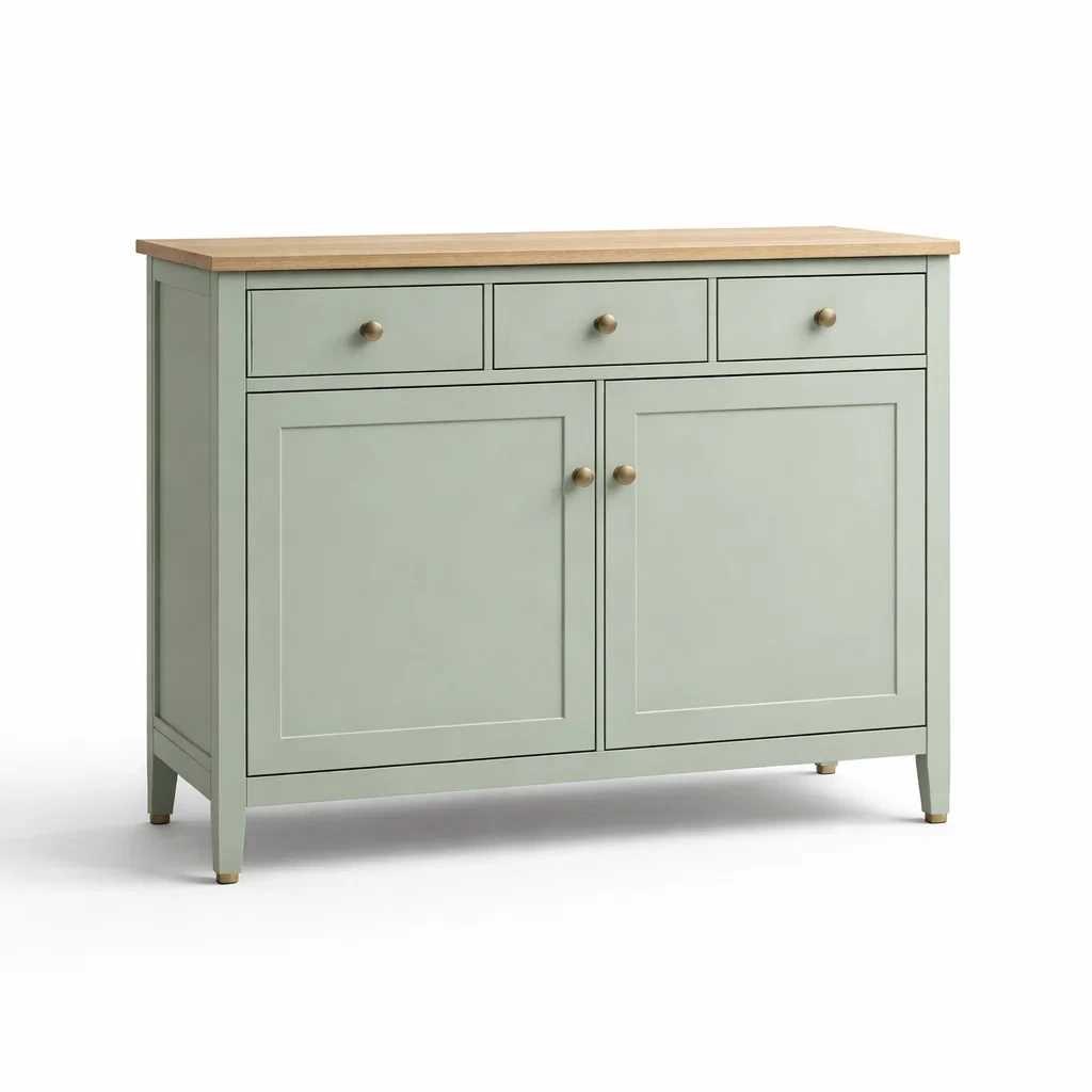 Sideboard holz mdf grün mit schubladen und türen 112 x 85 x 40 cm-NESTSCAPEHUB