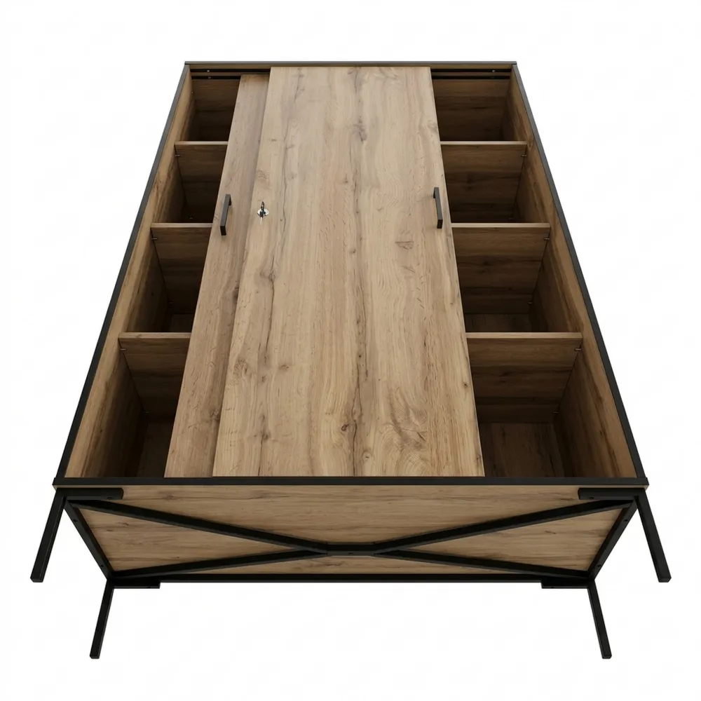 Geräumiger Aktenschrank mit Eichedekor, 100x41x163 cm