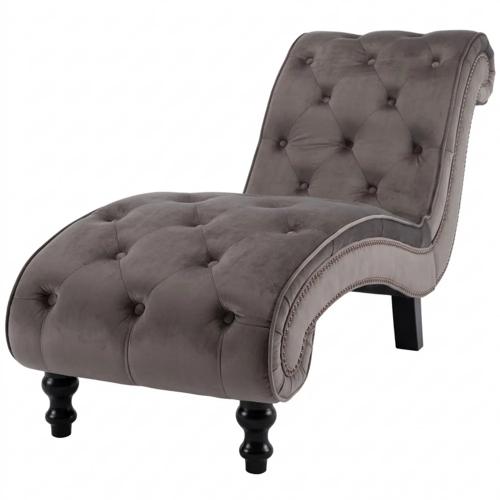 Komfortable Relaxliege aus Samt in Grau