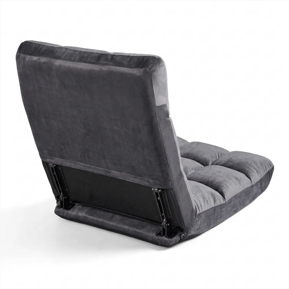 Klappbarer Bodensessel mit Verstellbarer Lehne, Meditations- und Lesesessel für Zuhause oder Büro, Grau