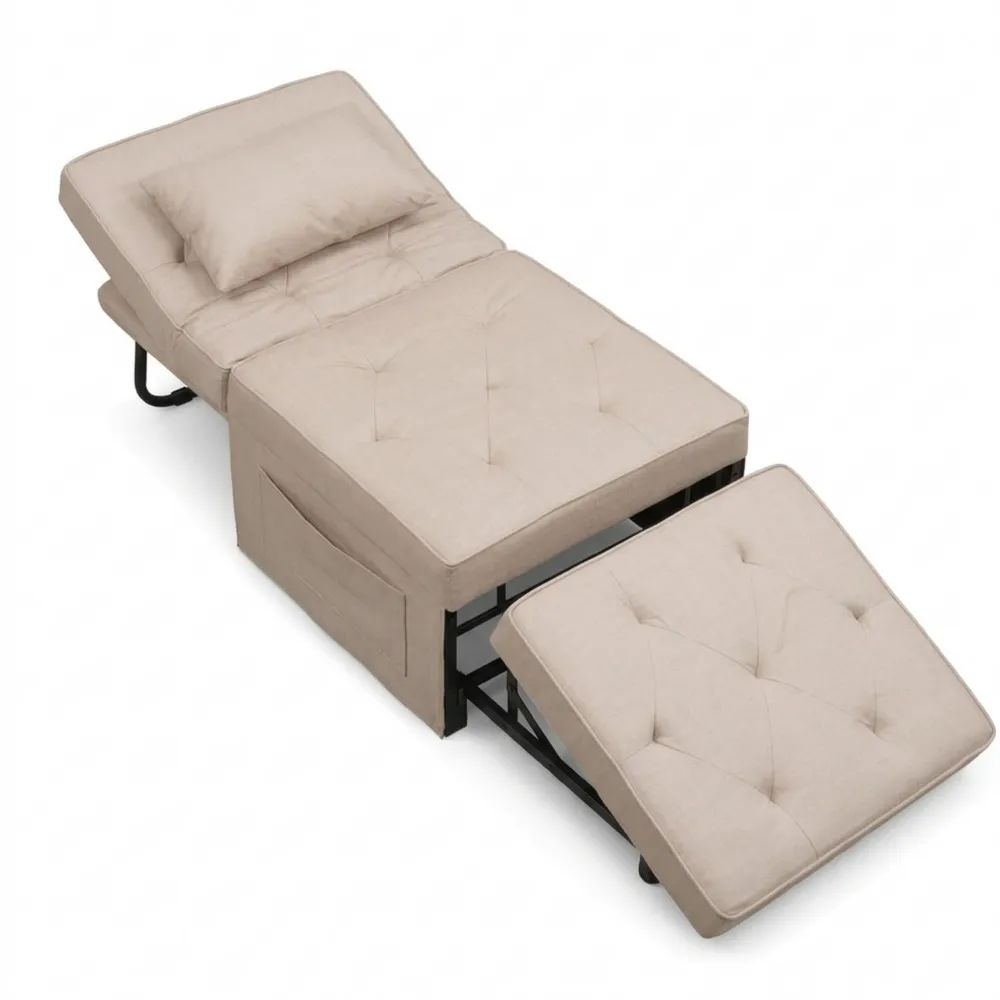 Faltbarer Schlafsessel mit 5-fach Verstellung und bis 300 kg Tragkraft für Wohnzimmer