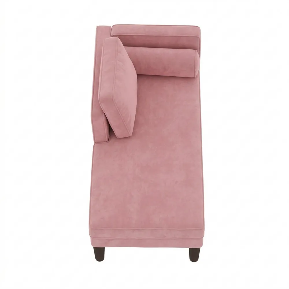 Bequeme Chaiselongue aus Samt in Rosa für Wohnzimmer