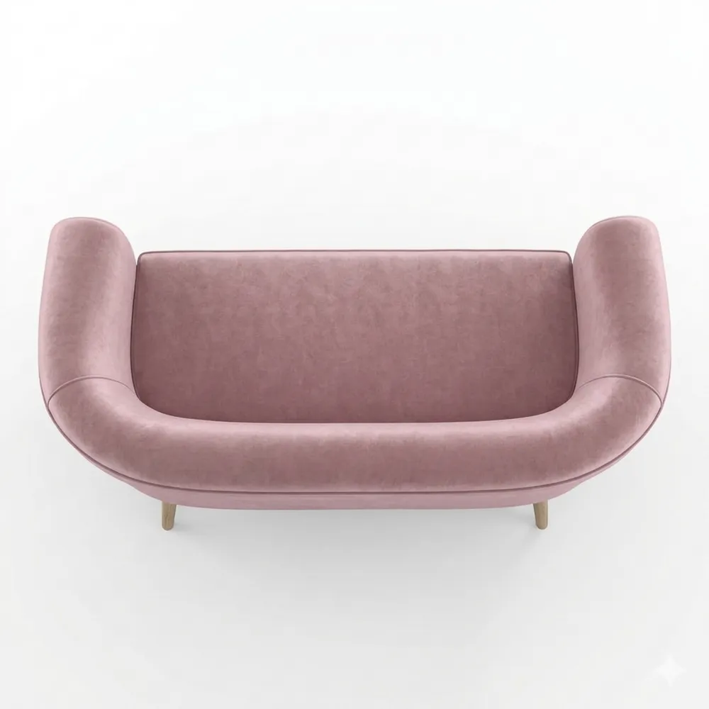 Kompaktes 3-Sitzer Sofa aus Samt für Wohnzimmer