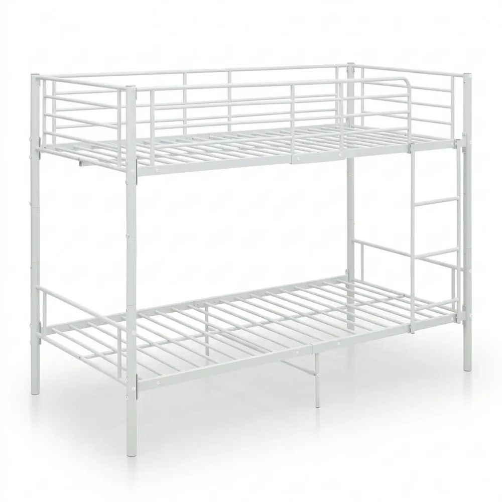 Metall-Hochbett in Weiß, 90x200 cm