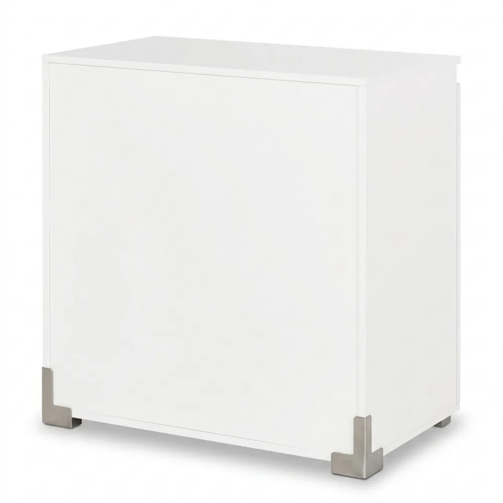 Weiße Kommode mit 2 Türen, Regal für Wohnzimmer, Schlafzimmer und Flur, 80x80x40 cm