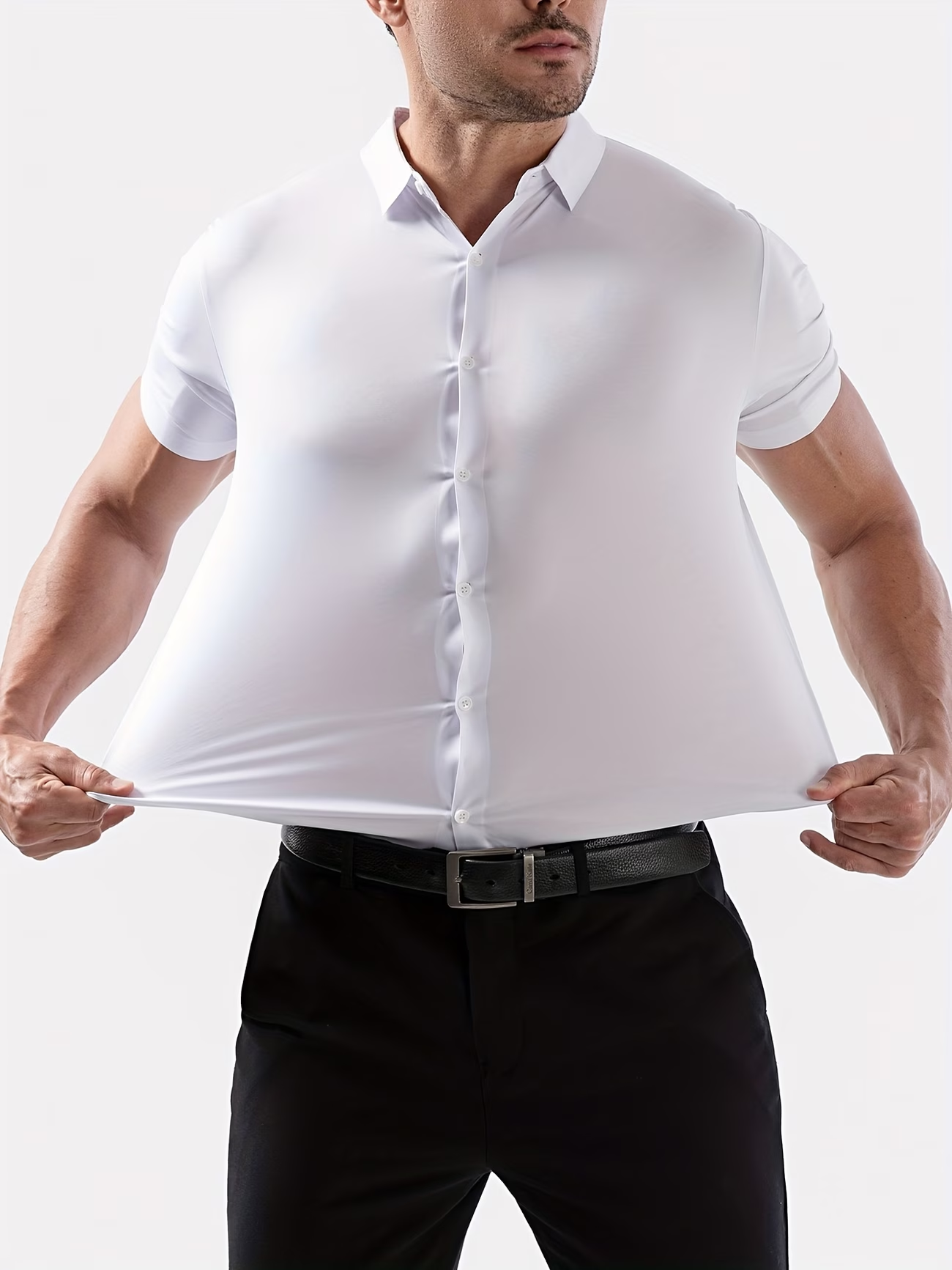 ⏰ Letzter Tag: 50% Rabatt! 🔥-Herren Kurzarm Stretch-Hemd Slim Fit Business Casual Shirt