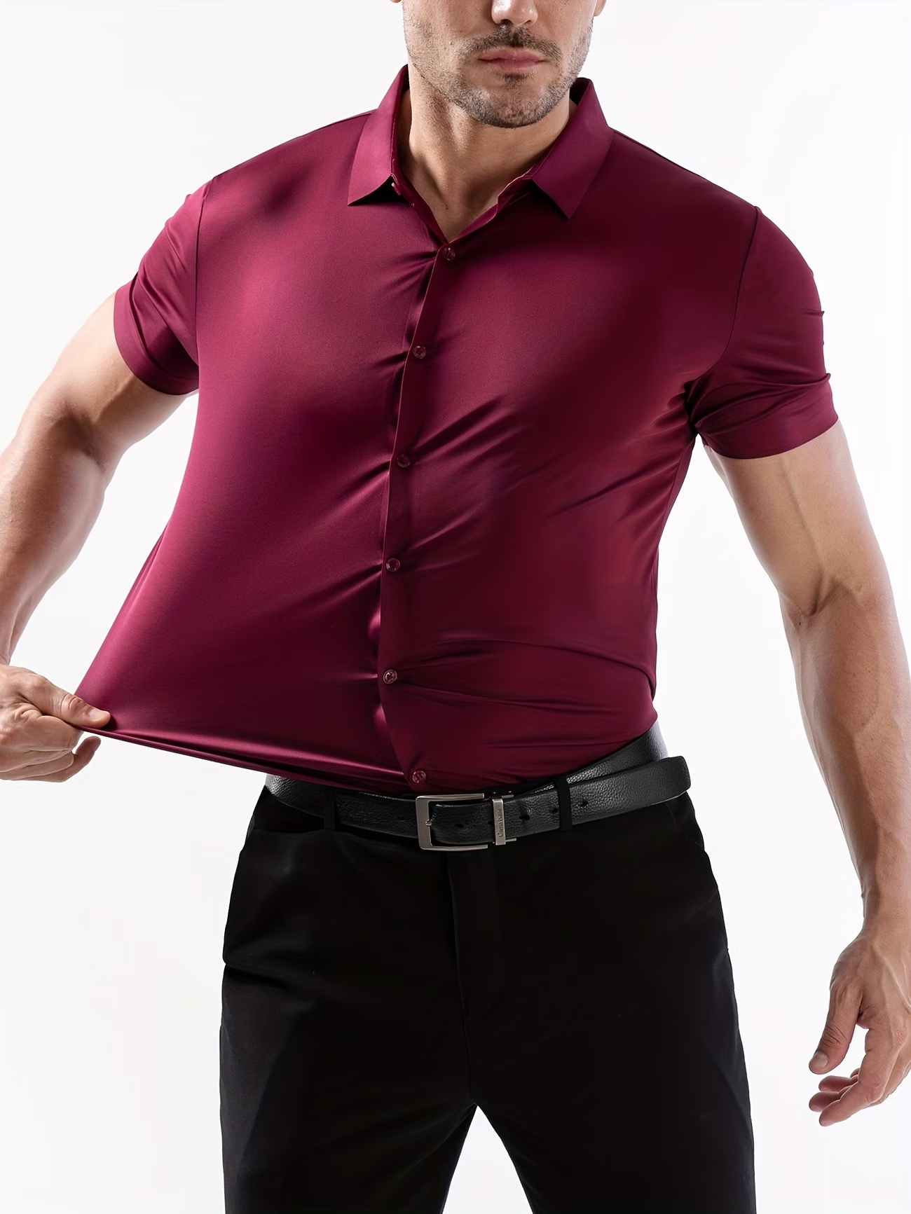 ⏰ Letzter Tag: 50% Rabatt! 🔥-Herren Kurzarm Stretch-Hemd Slim Fit Business Casual Shirt