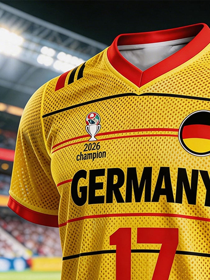 Herren Fußball-Fan-Trikot der deutschen Nationalmannschaft: Kurzarm-T-Shirt mit der Nummer „17“ (Mesh, atmungsaktiv) 🔍 关键术语解析 (Vokabeln)