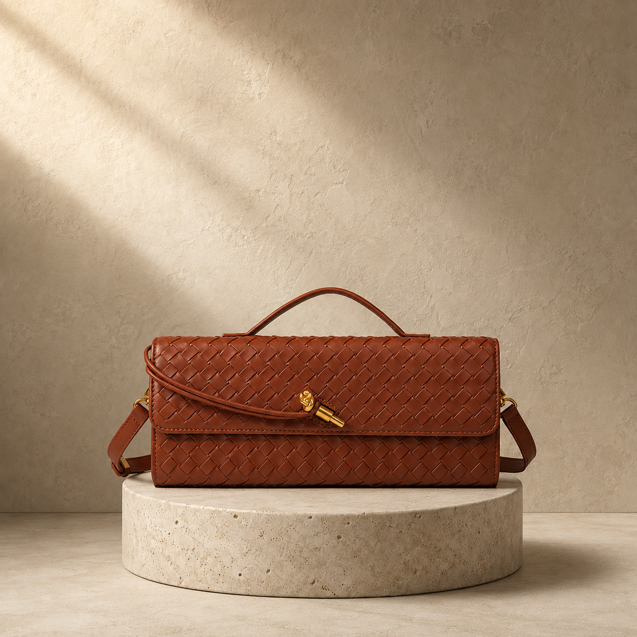 "Aura di Toscana" – Handgeflochtene Luxus-Clutch aus butterweichem italienischem Nappaleder