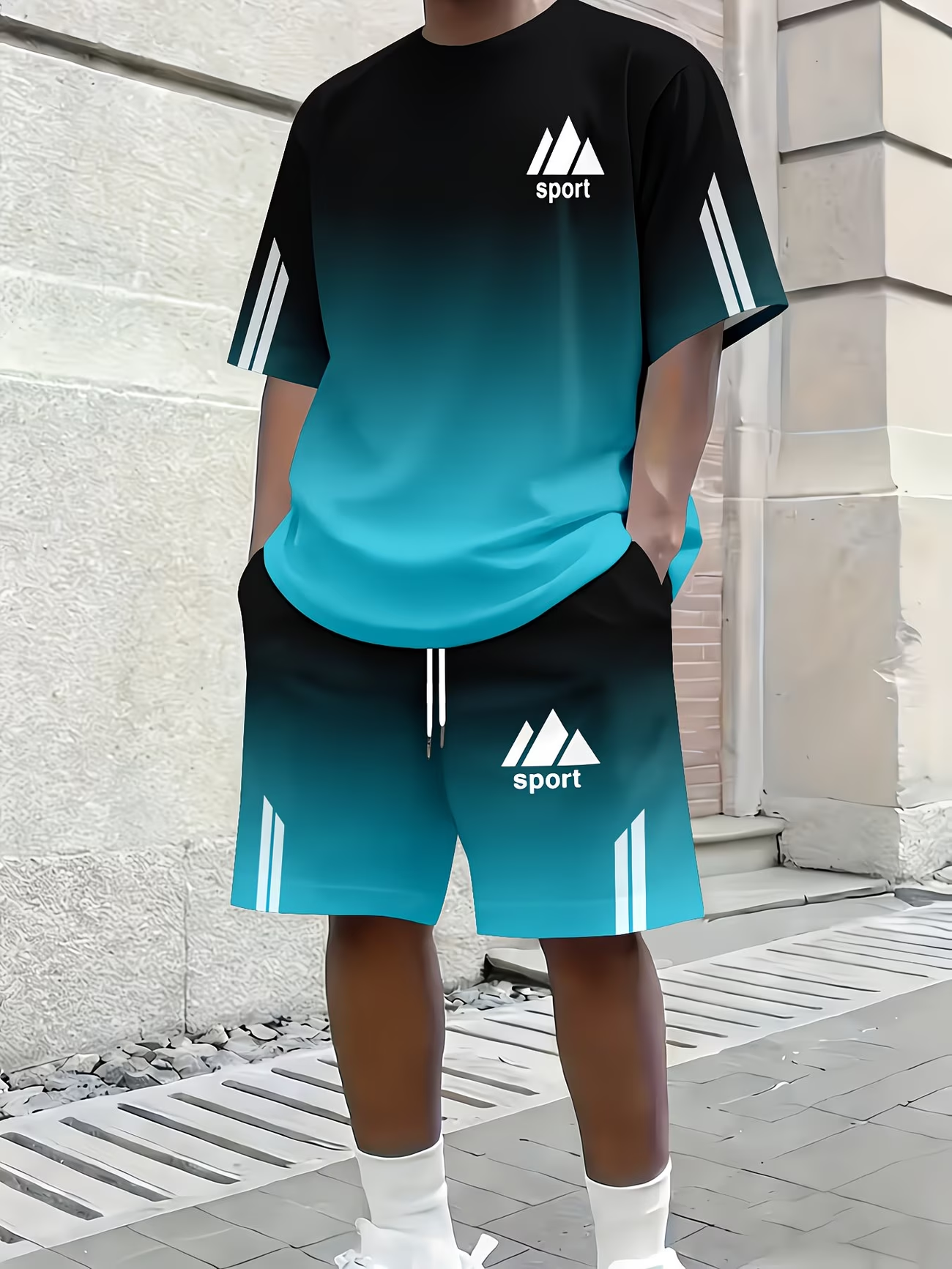 ⏰ Letzter Tag: 50% Rabatt! 🔥-Zweiteiliges Herren Sportset mit T-Shirt und Shorts
