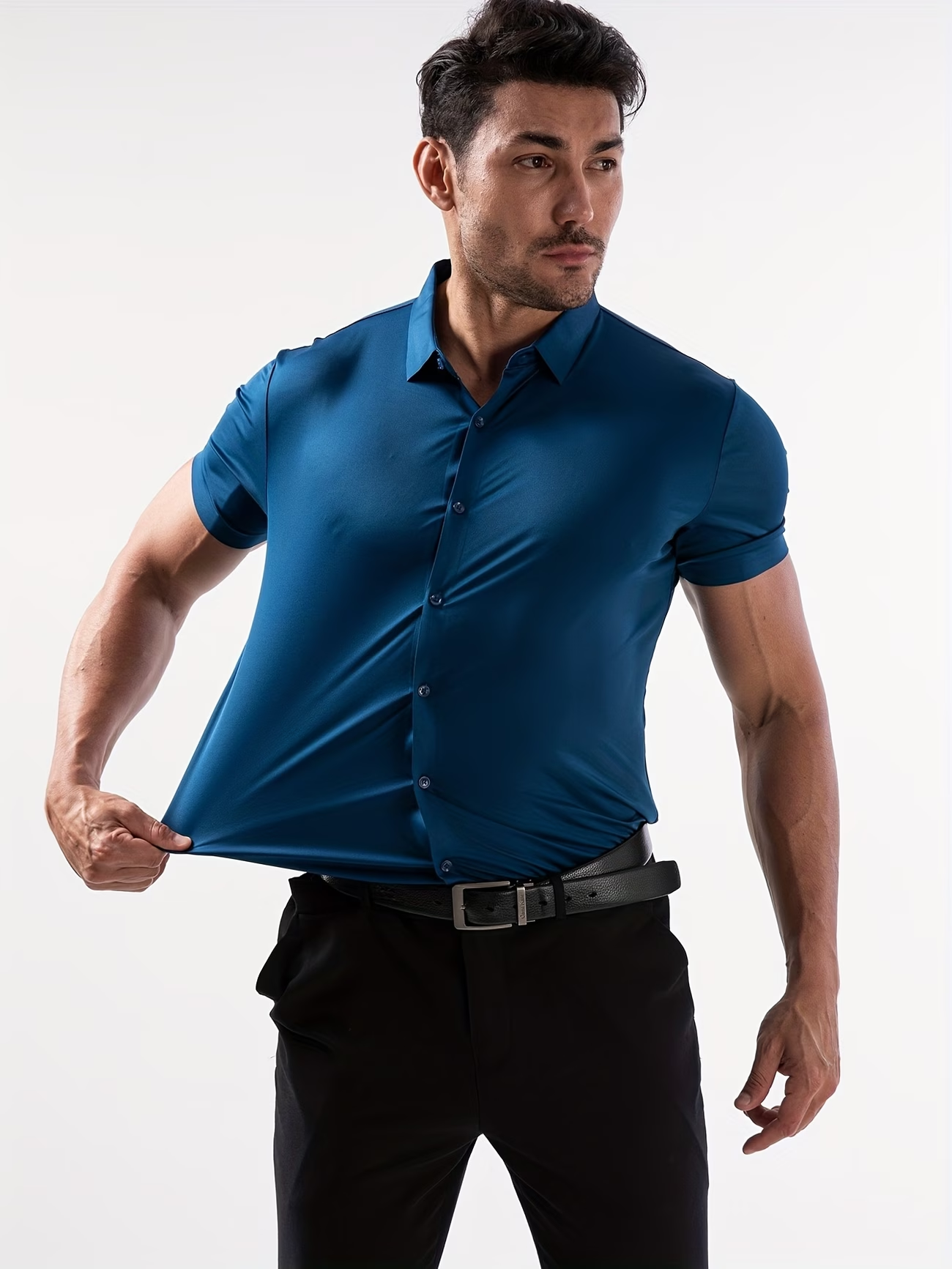 ⏰ Letzter Tag: 50% Rabatt! 🔥-Herren Kurzarm Stretch-Hemd Slim Fit Business Casual Shirt