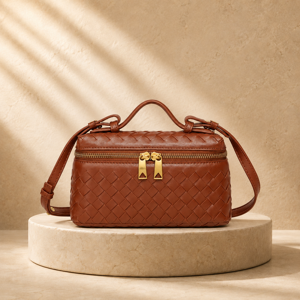 "La Scatola d'Oro" – Exklusive handgeflochtene Vanity-Bag aus ultra-softem italienischem Lammleder