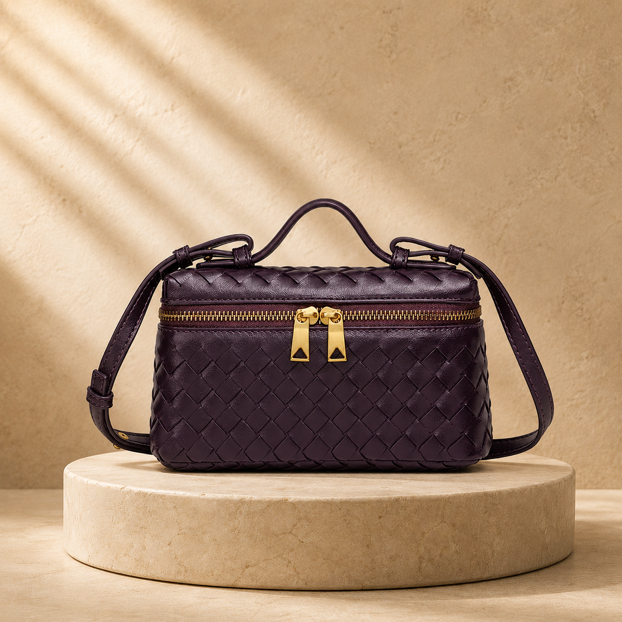 "La Scatola d'Oro" – Exklusive handgeflochtene Vanity-Bag aus ultra-softem italienischem Lammleder