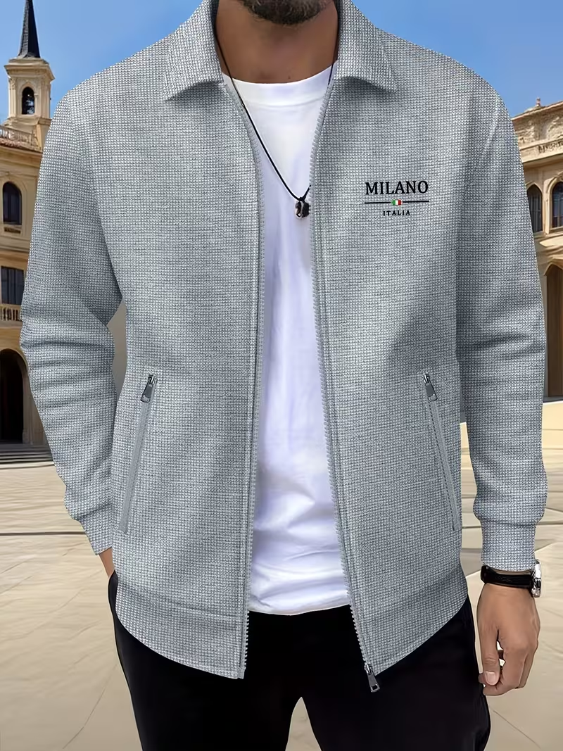⏰ Letzter Tag: 50% Rabatt! 🔥 –Herren Strickjacke mit Reißverschluss Strukturmuster Casual Übergangsjacke