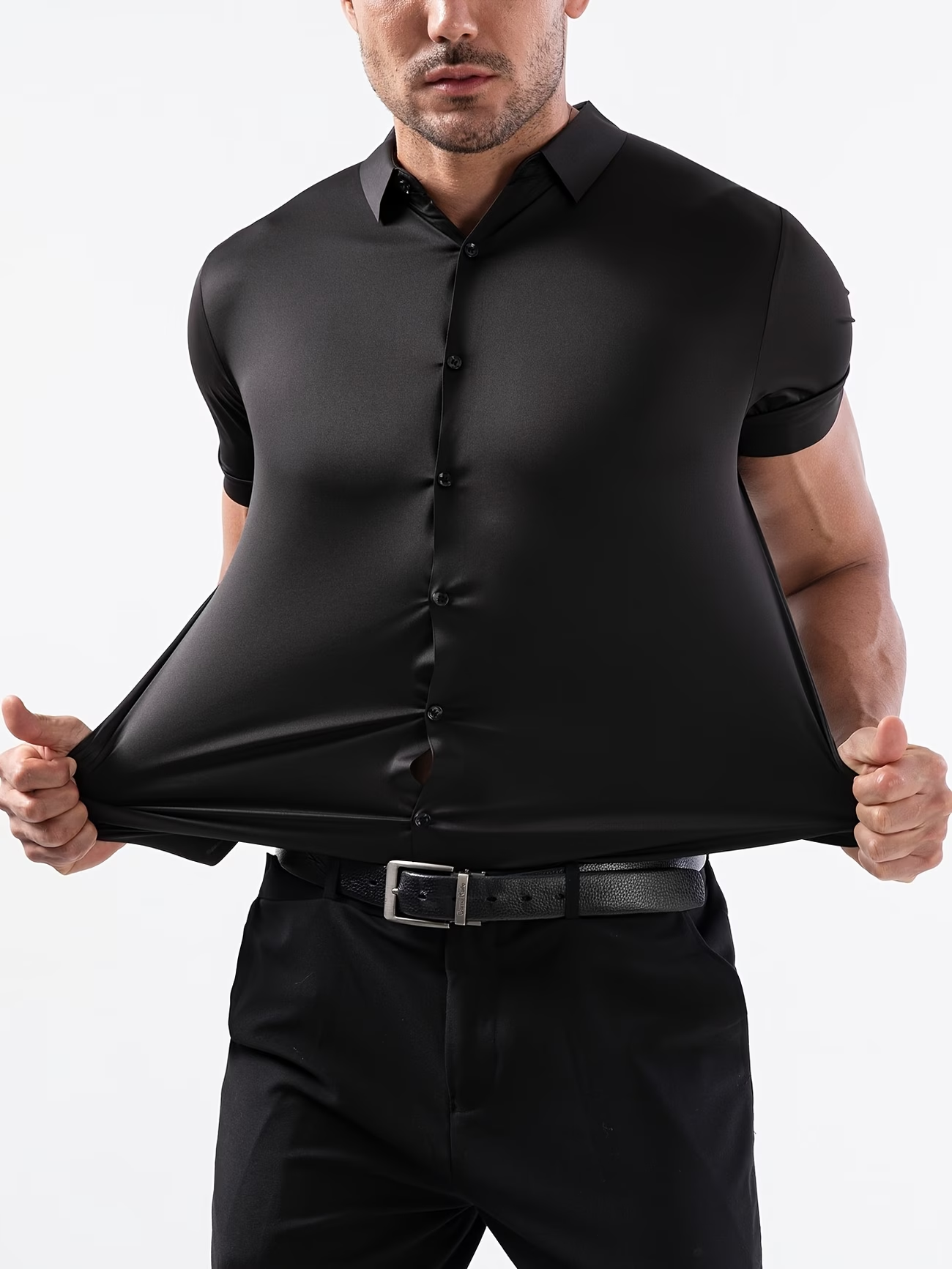 ⏰ Letzter Tag: 50% Rabatt! 🔥-Herren Kurzarm Stretch-Hemd Slim Fit Business Casual Shirt