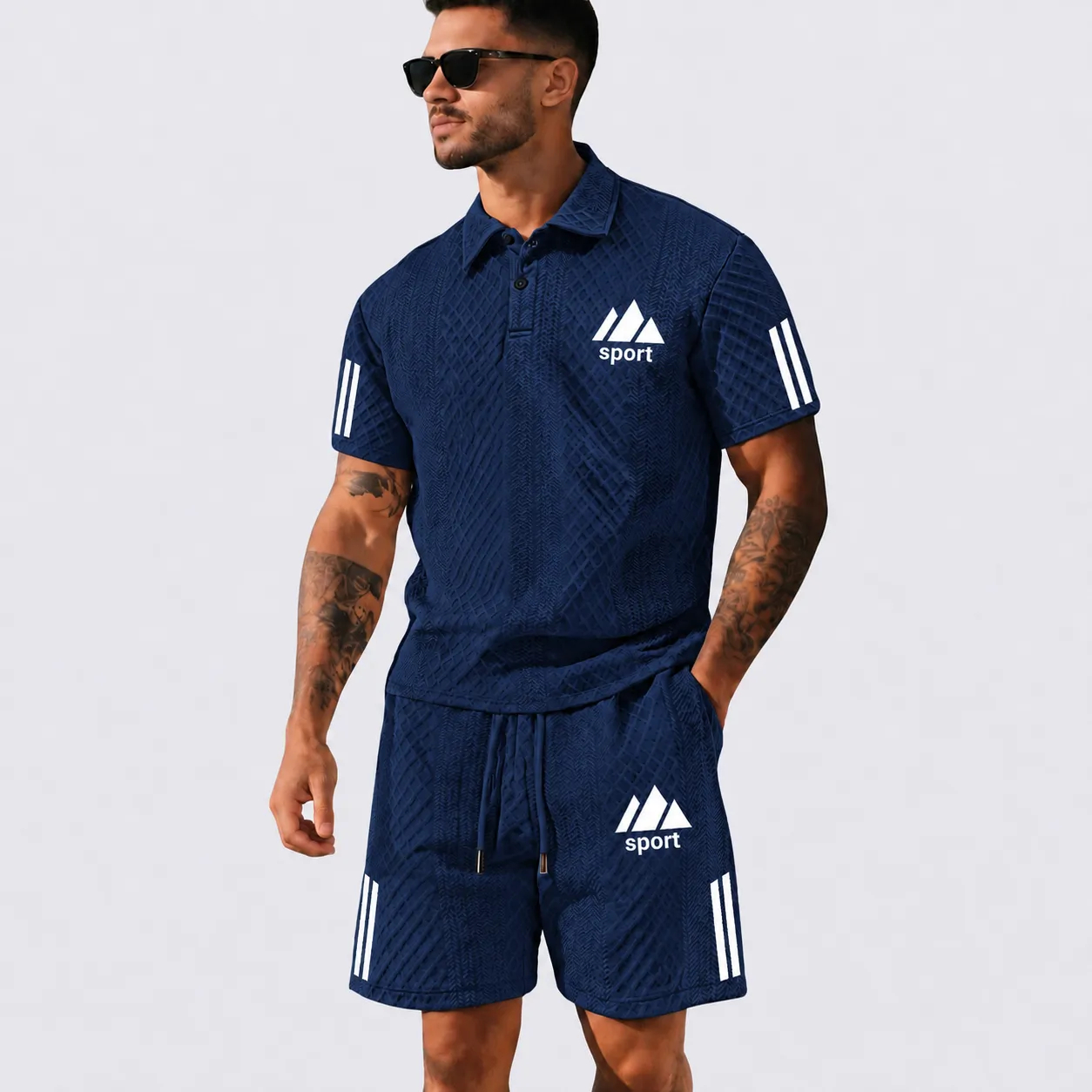 Herren-Sommer-Set mit Poloshirt und Shorts