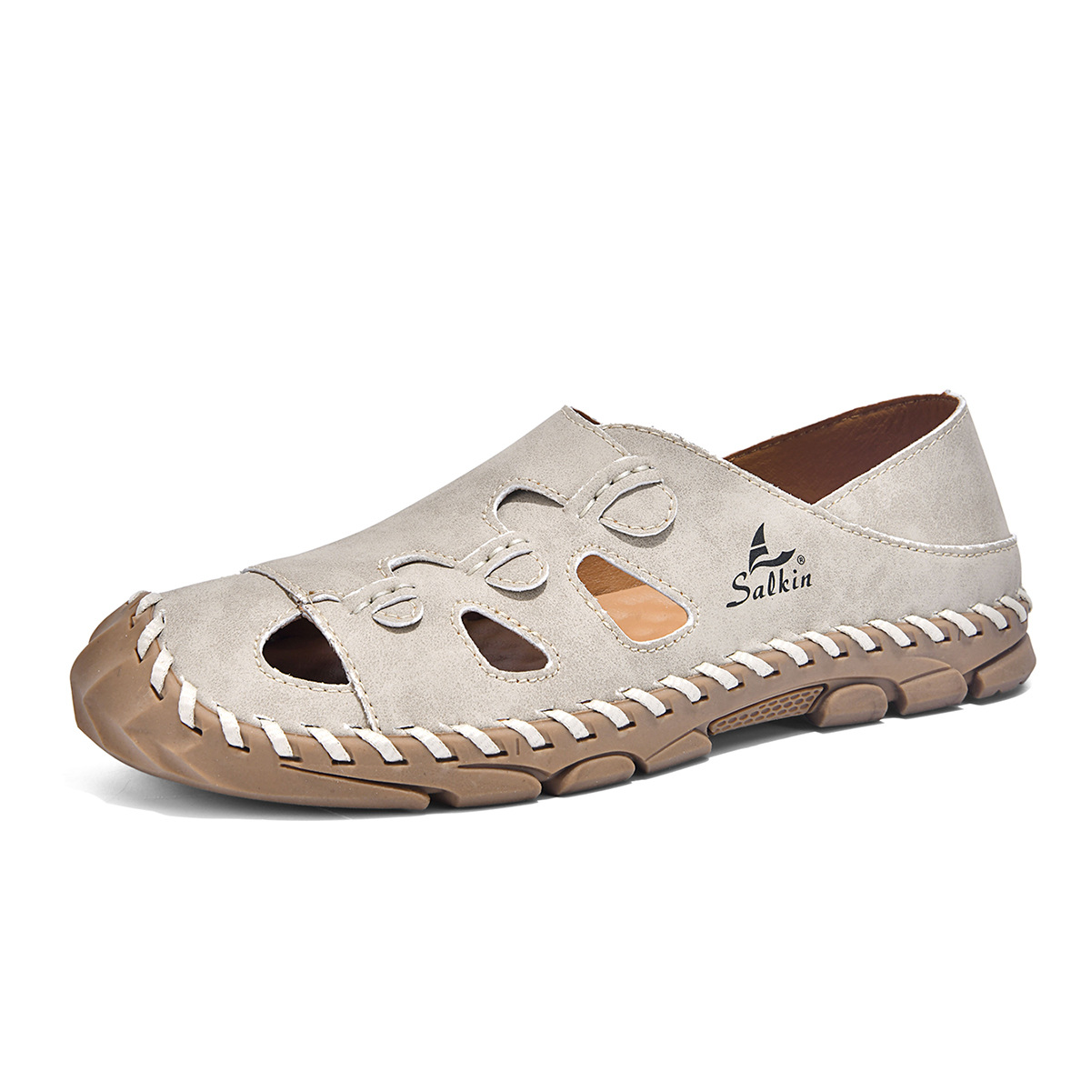 ⏰ Letzter Tag: 70 % Rabatt! 🔥-Handgenähte Fashion Freizeit-Sandalen für den Sommer – Orthopädische Flachschuhe mit Fußgewölbestütze – Atmungsaktiv, Leicht & Korrigierend