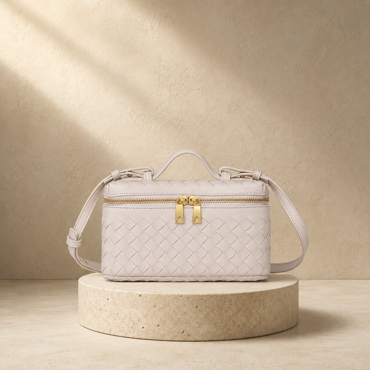 "La Scatola d'Oro" – Exklusive handgeflochtene Vanity-Bag aus ultra-softem italienischem Lammleder
