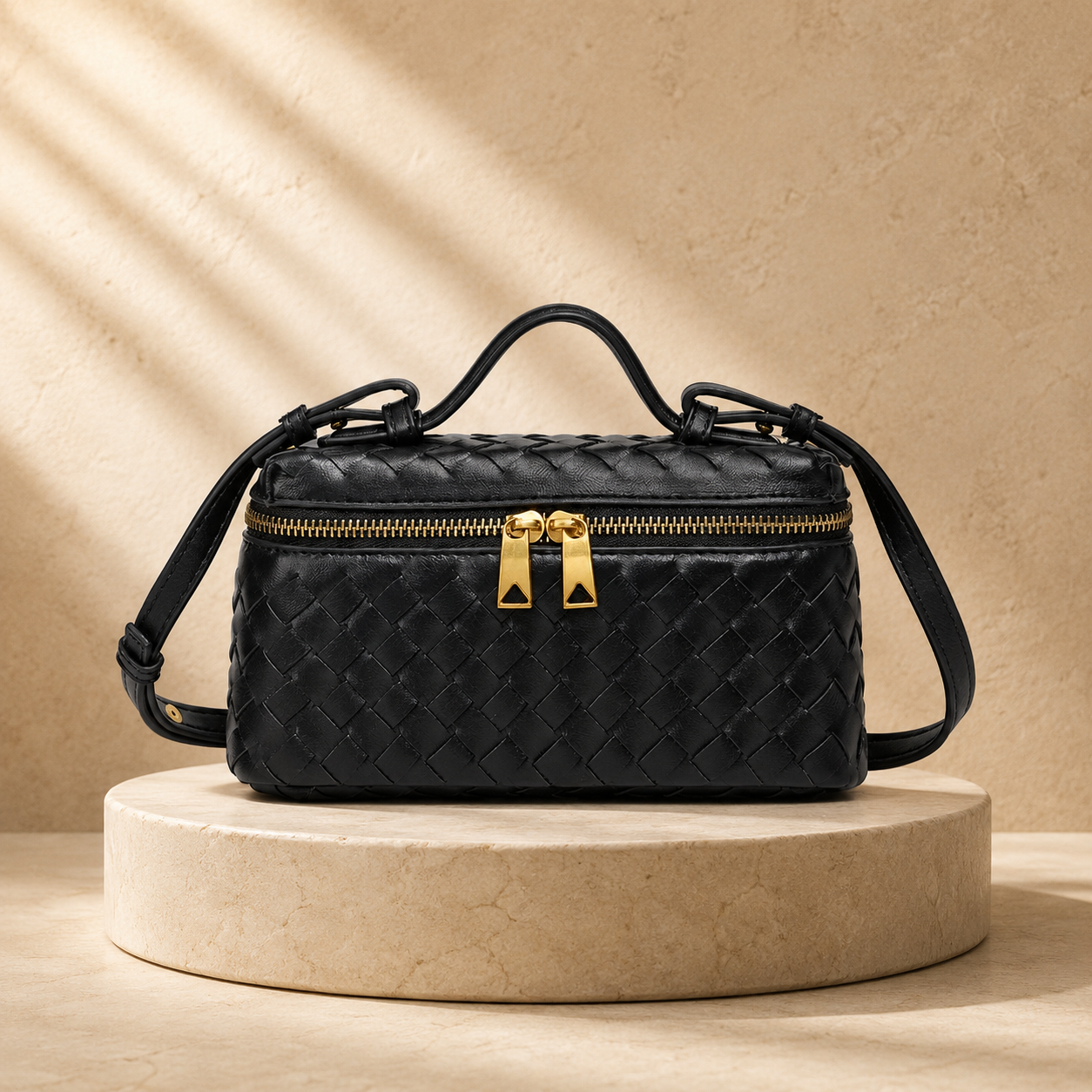 "La Scatola d'Oro" – Exklusive handgeflochtene Vanity-Bag aus ultra-softem italienischem Lammleder