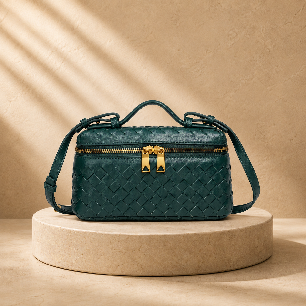 "La Scatola d'Oro" – Exklusive handgeflochtene Vanity-Bag aus ultra-softem italienischem Lammleder