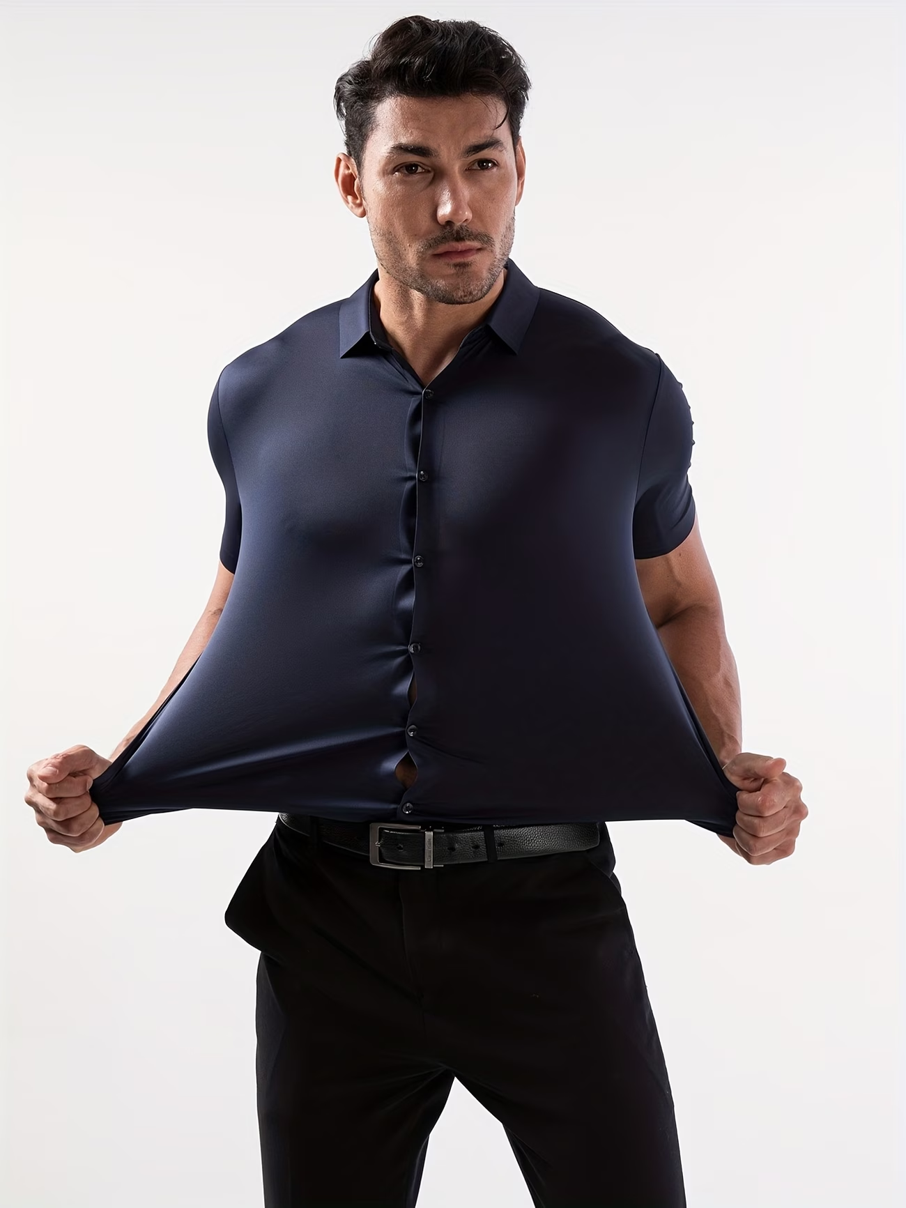⏰ Letzter Tag: 50% Rabatt! 🔥-Herren Kurzarm Stretch-Hemd Slim Fit Business Casual Shirt