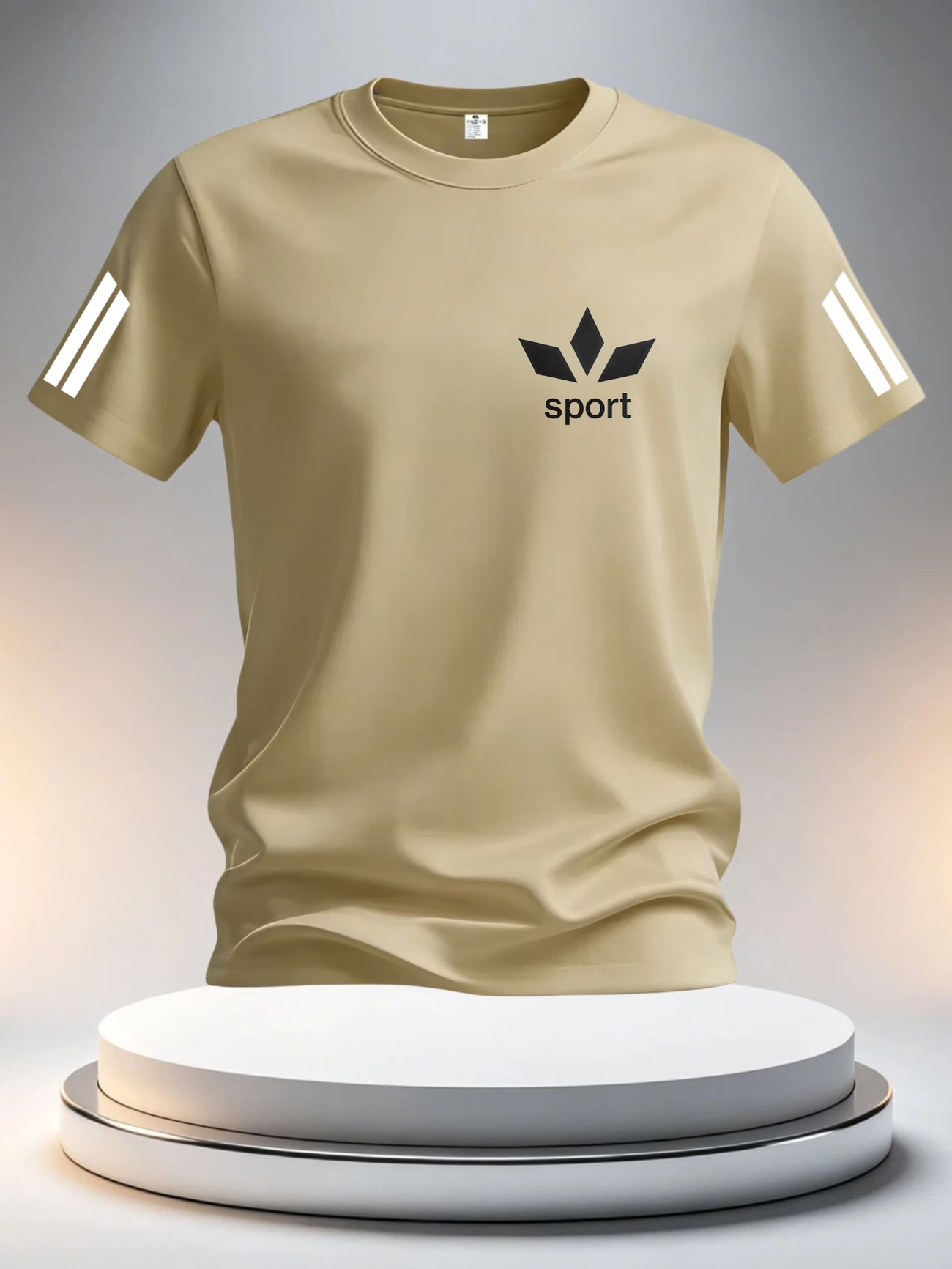 Herren Sport T-Shirt mit Streifen und Rundhals