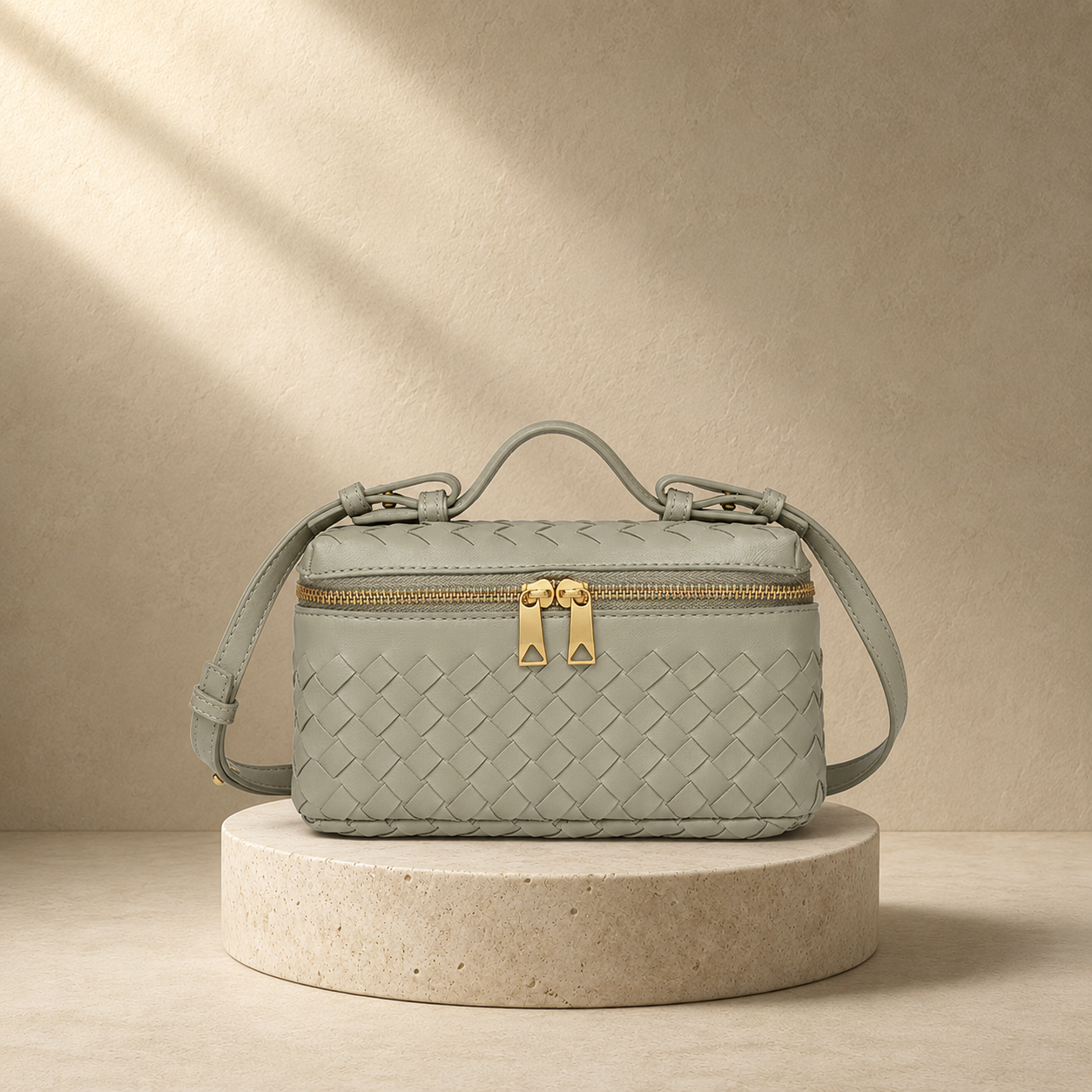 "La Scatola d'Oro" – Exklusive handgeflochtene Vanity-Bag aus ultra-softem italienischem Lammleder