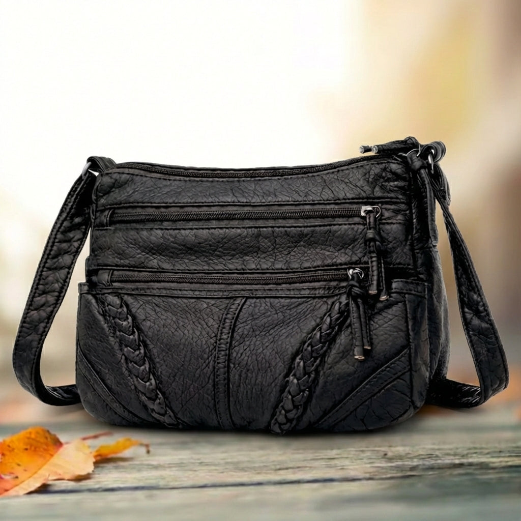 Schultertasche aus echtem Leder