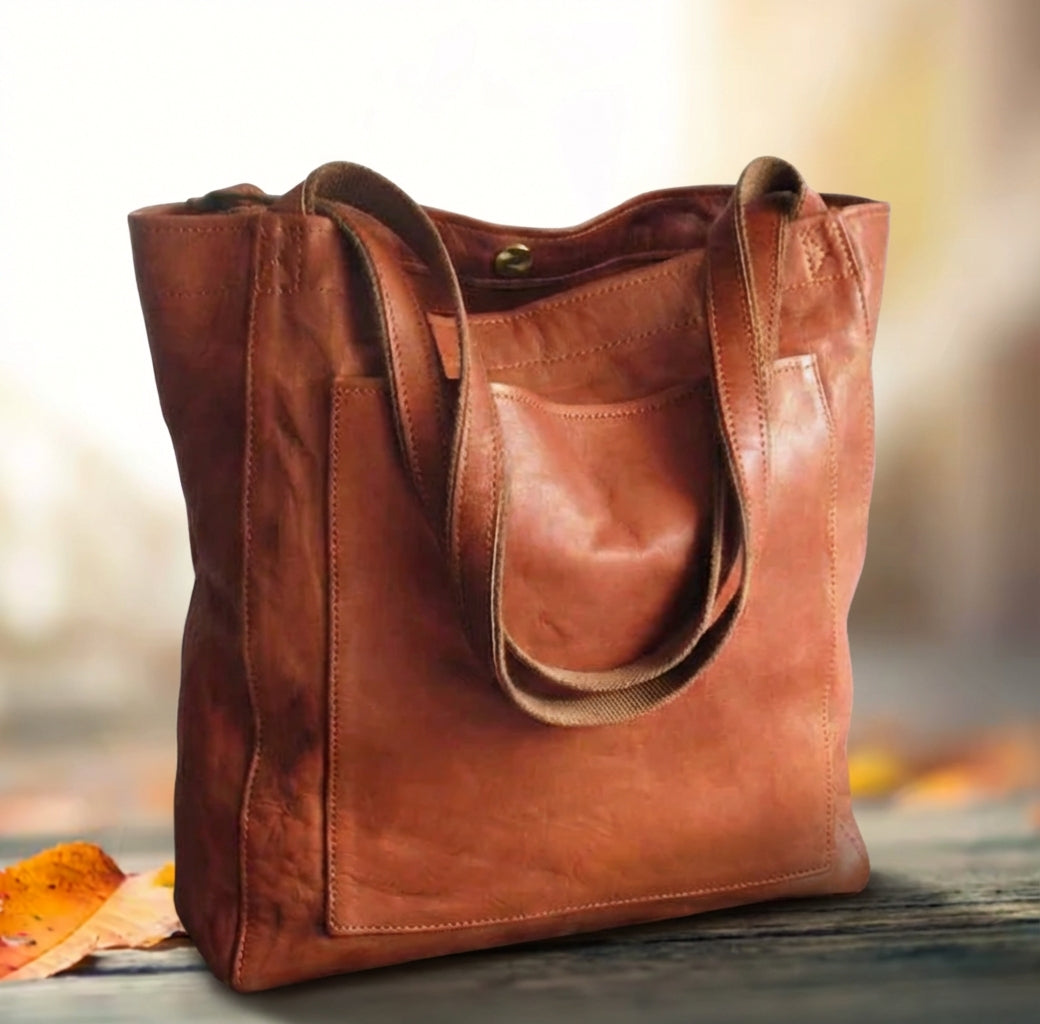Schultertasche aus echtem Leder