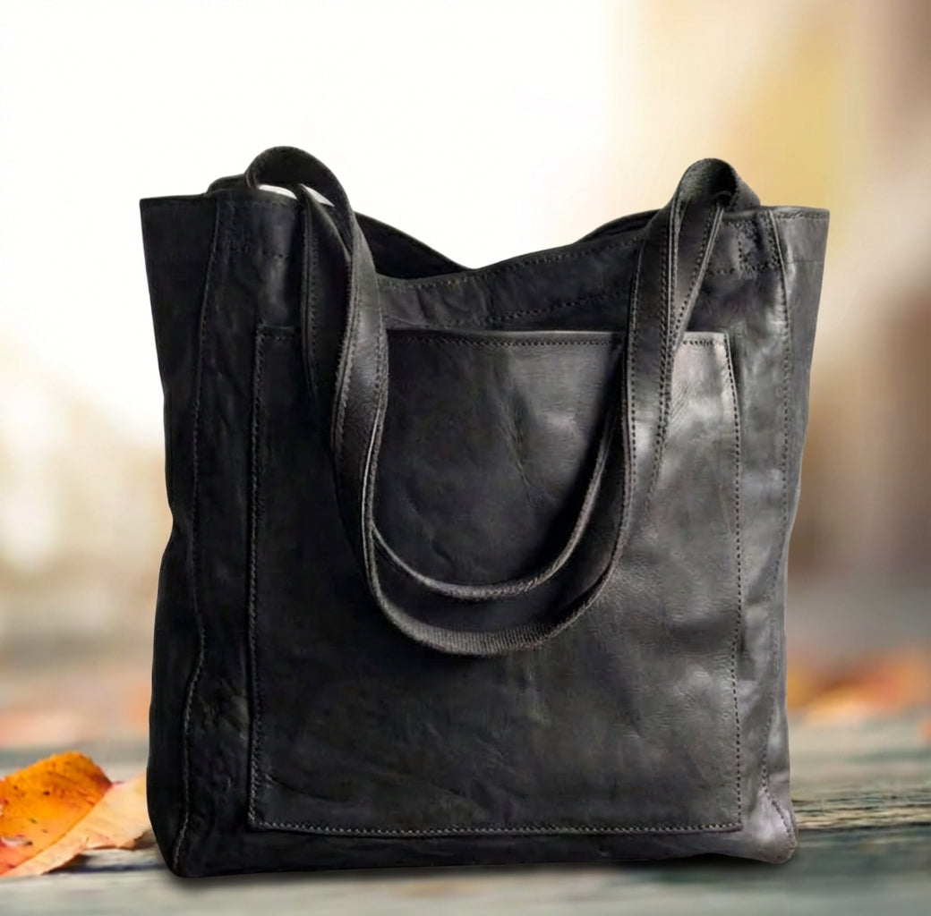 Schultertasche aus echtem Leder