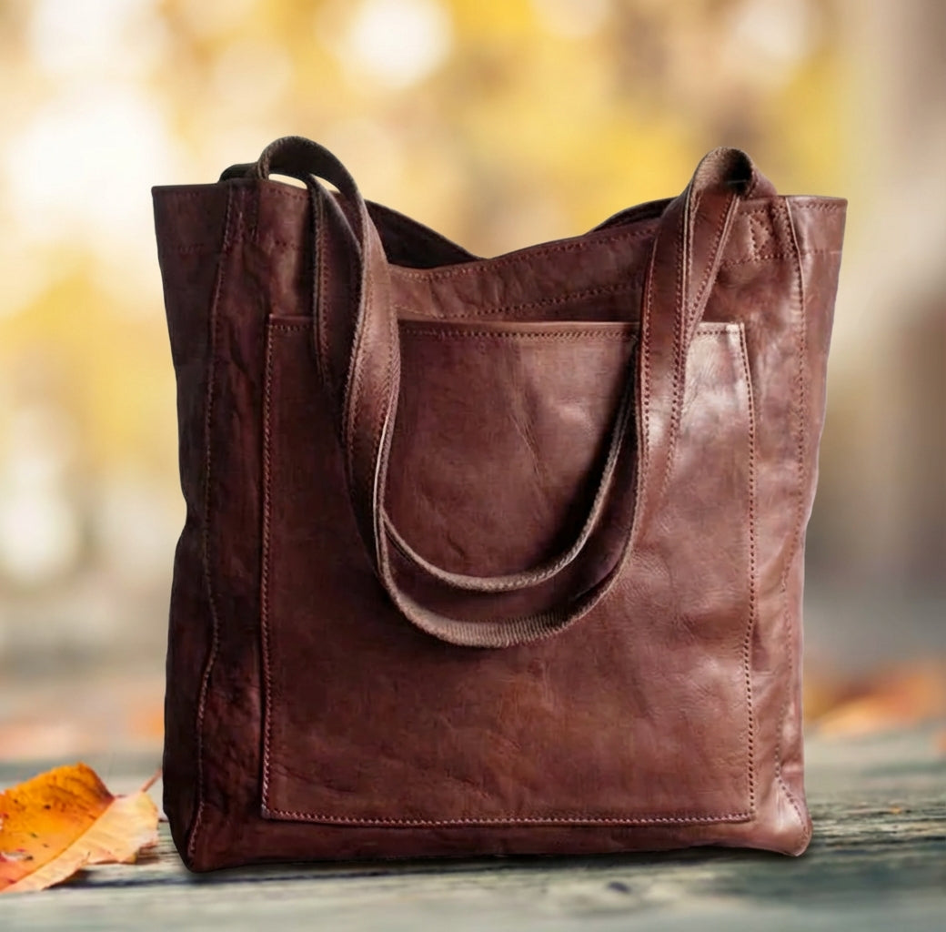 Schultertasche aus echtem Leder