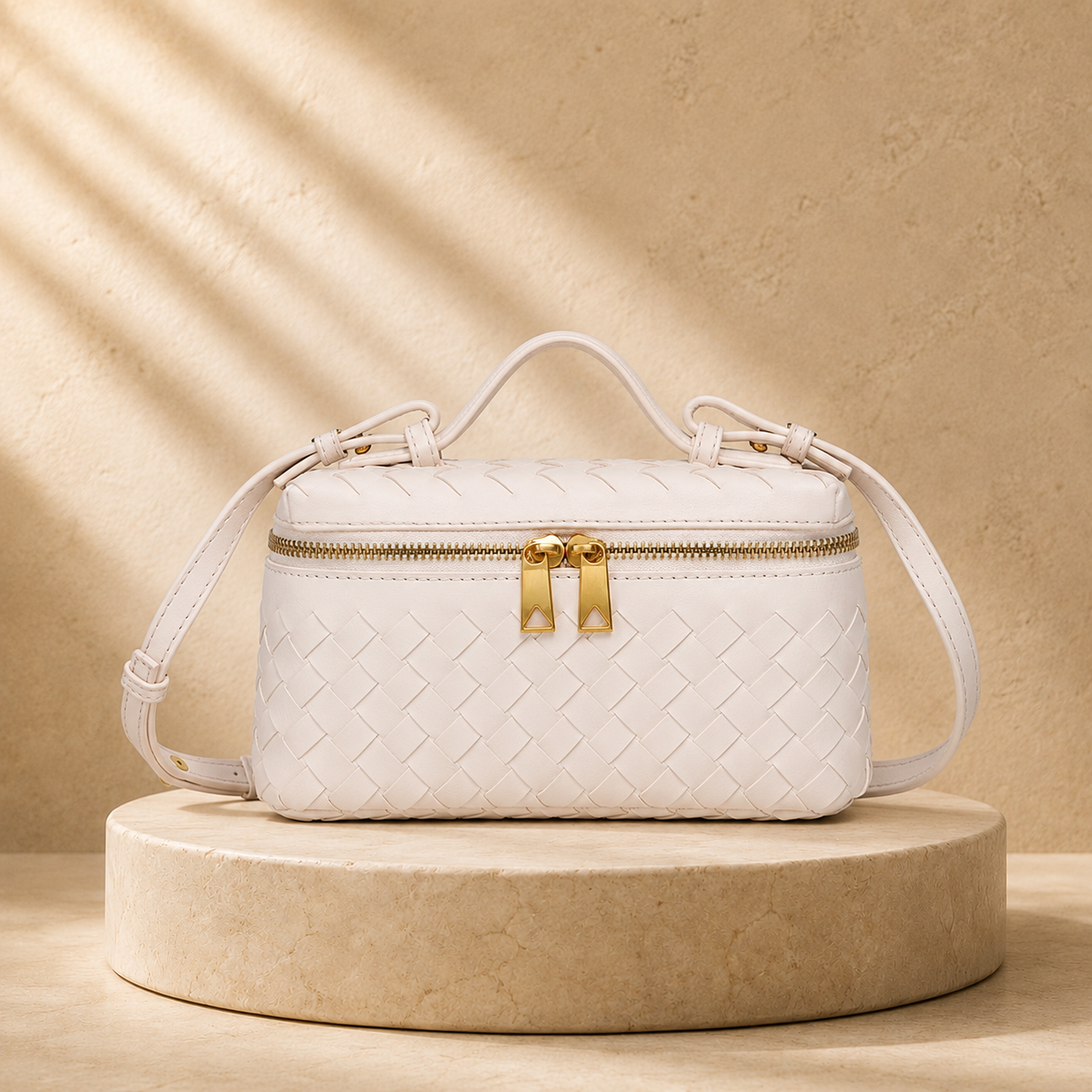 "La Scatola d'Oro" – Exklusive handgeflochtene Vanity-Bag aus ultra-softem italienischem Lammleder