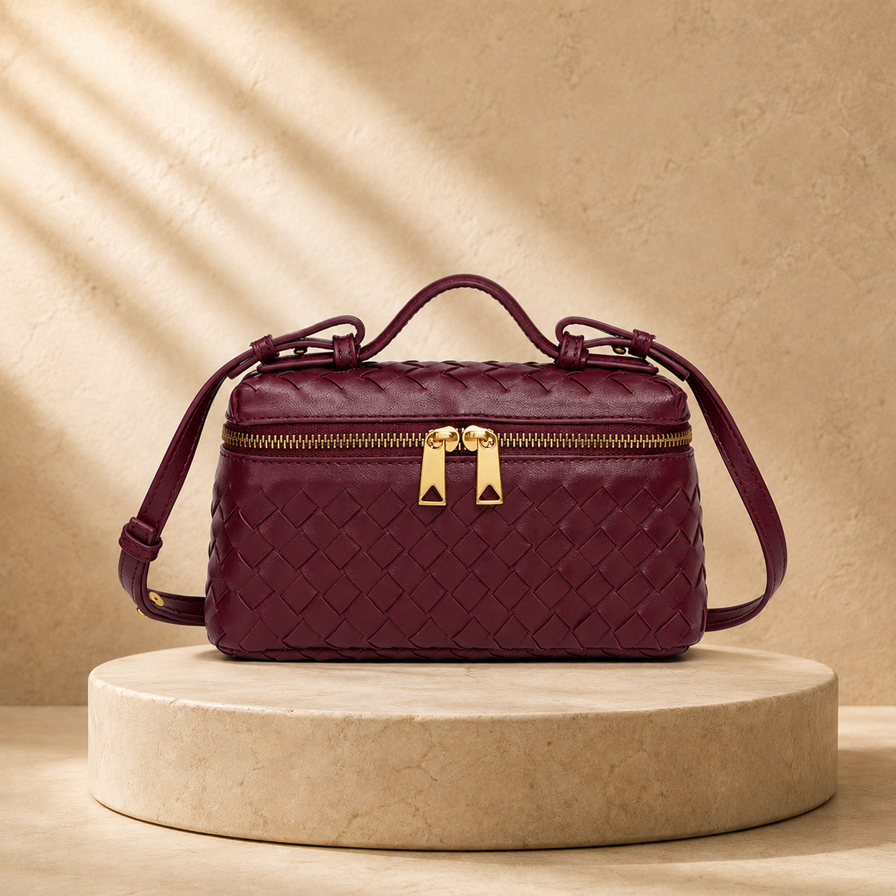 "La Scatola d'Oro" – Exklusive handgeflochtene Vanity-Bag aus ultra-softem italienischem Lammleder
