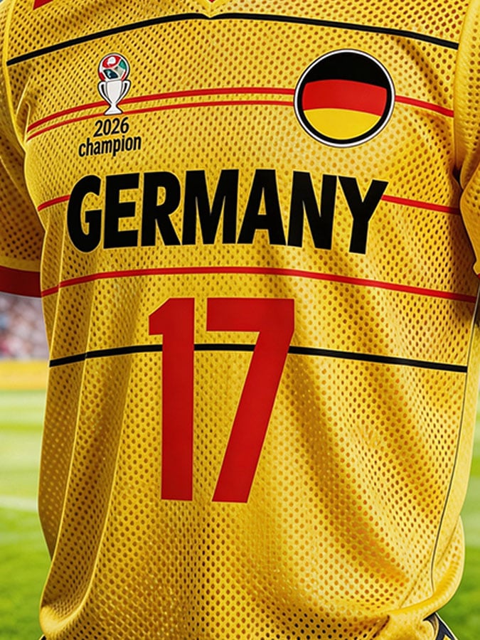 Herren Fußball-Fan-Trikot der deutschen Nationalmannschaft: Kurzarm-T-Shirt mit der Nummer „17“ (Mesh, atmungsaktiv) 🔍 关键术语解析 (Vokabeln)