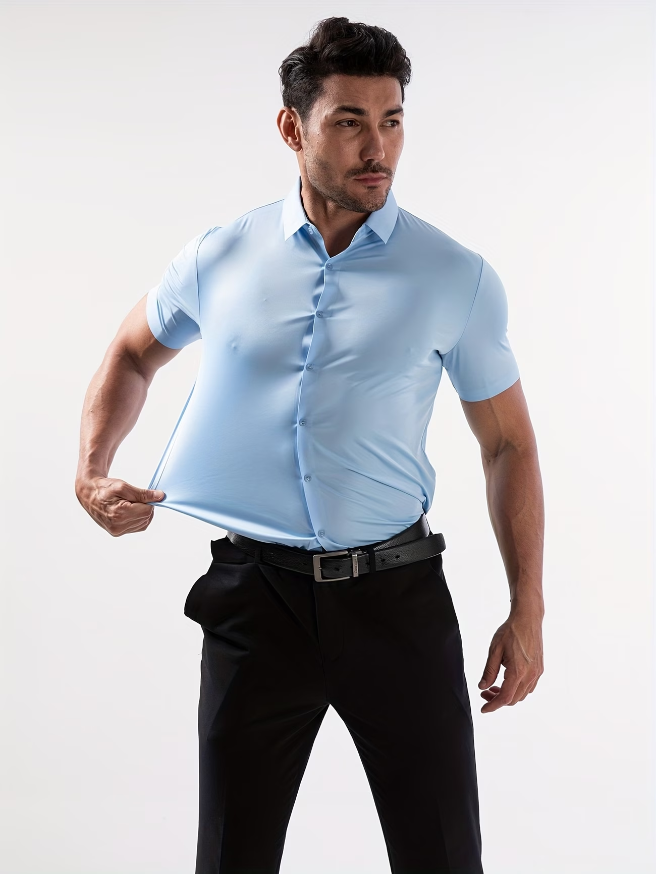 ⏰ Letzter Tag: 50% Rabatt! 🔥-Herren Kurzarm Stretch-Hemd Slim Fit Business Casual Shirt