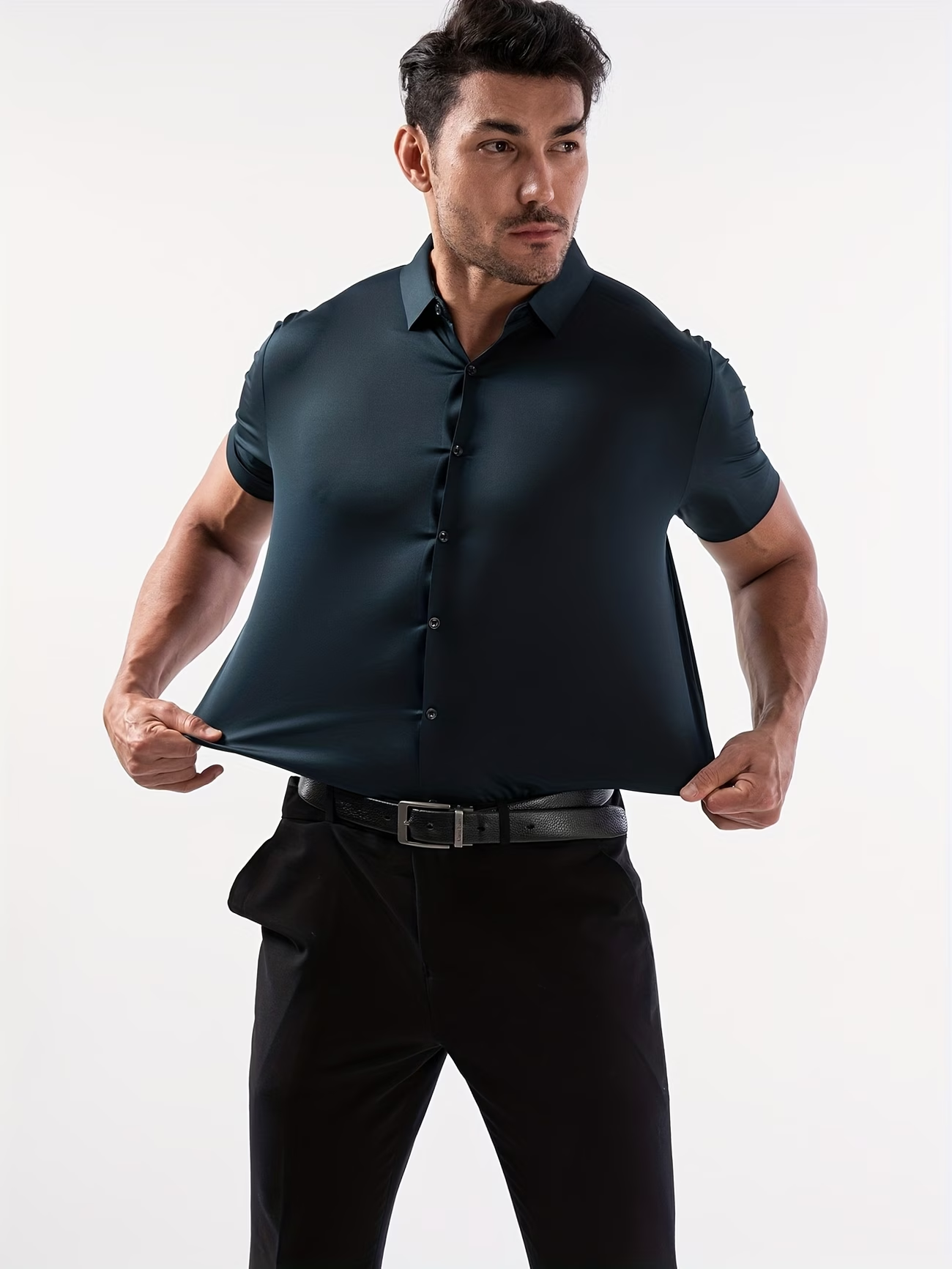 ⏰ Letzter Tag: 50% Rabatt! 🔥-Herren Kurzarm Stretch-Hemd Slim Fit Business Casual Shirt