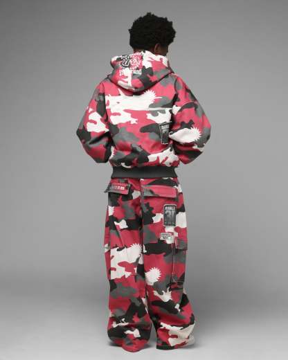 Dudley Boyz Camo Zip Jacket Red Camo