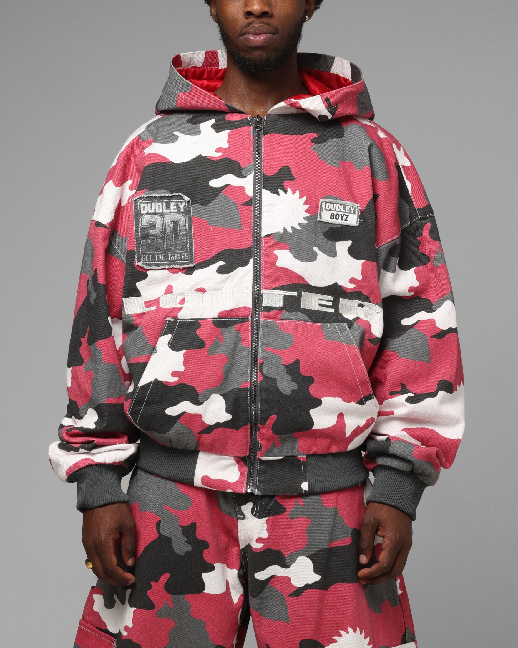 Dudley Boyz Camo Zip Jacket Red Camo