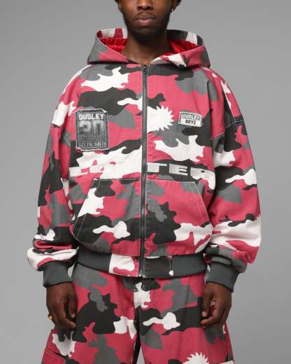 Dudley Boyz Camo Zip Jacket Red Camo