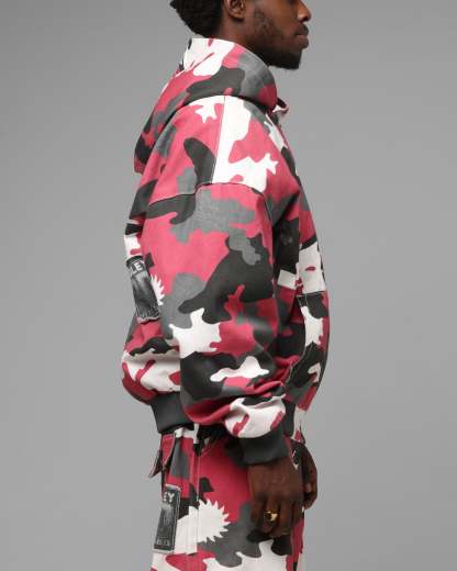 Dudley Boyz Camo Zip Jacket Red Camo