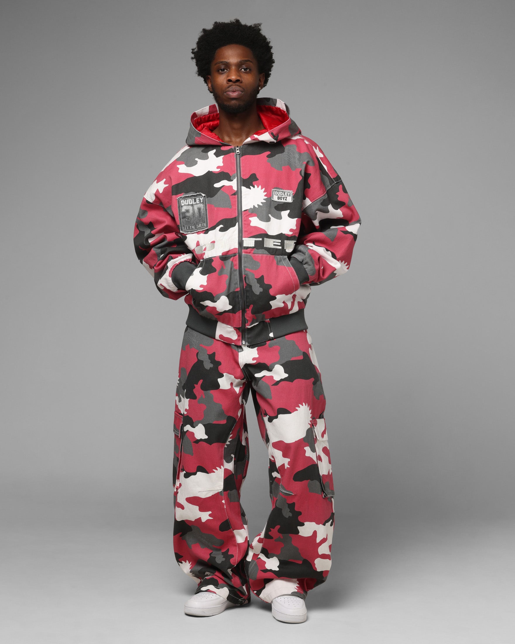 Dudley Boyz Camo Zip Jacket Red Camo