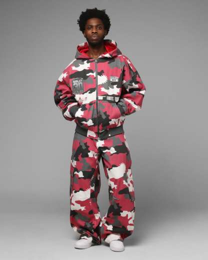 Dudley Boyz Camo Zip Jacket Red Camo