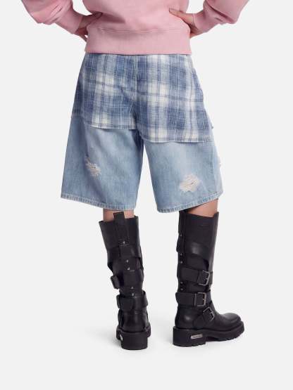 Aelfric Eden Plaid Panel Chain Jorts
