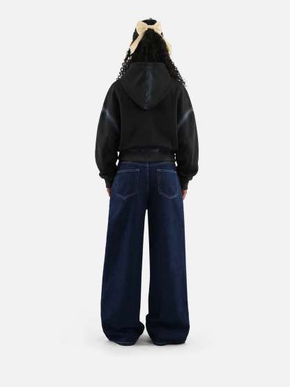 Aelfric Eden Boxy Washed Double Zip Up Hoodie