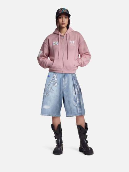 Aelfric Eden Plaid Panel Chain Jorts