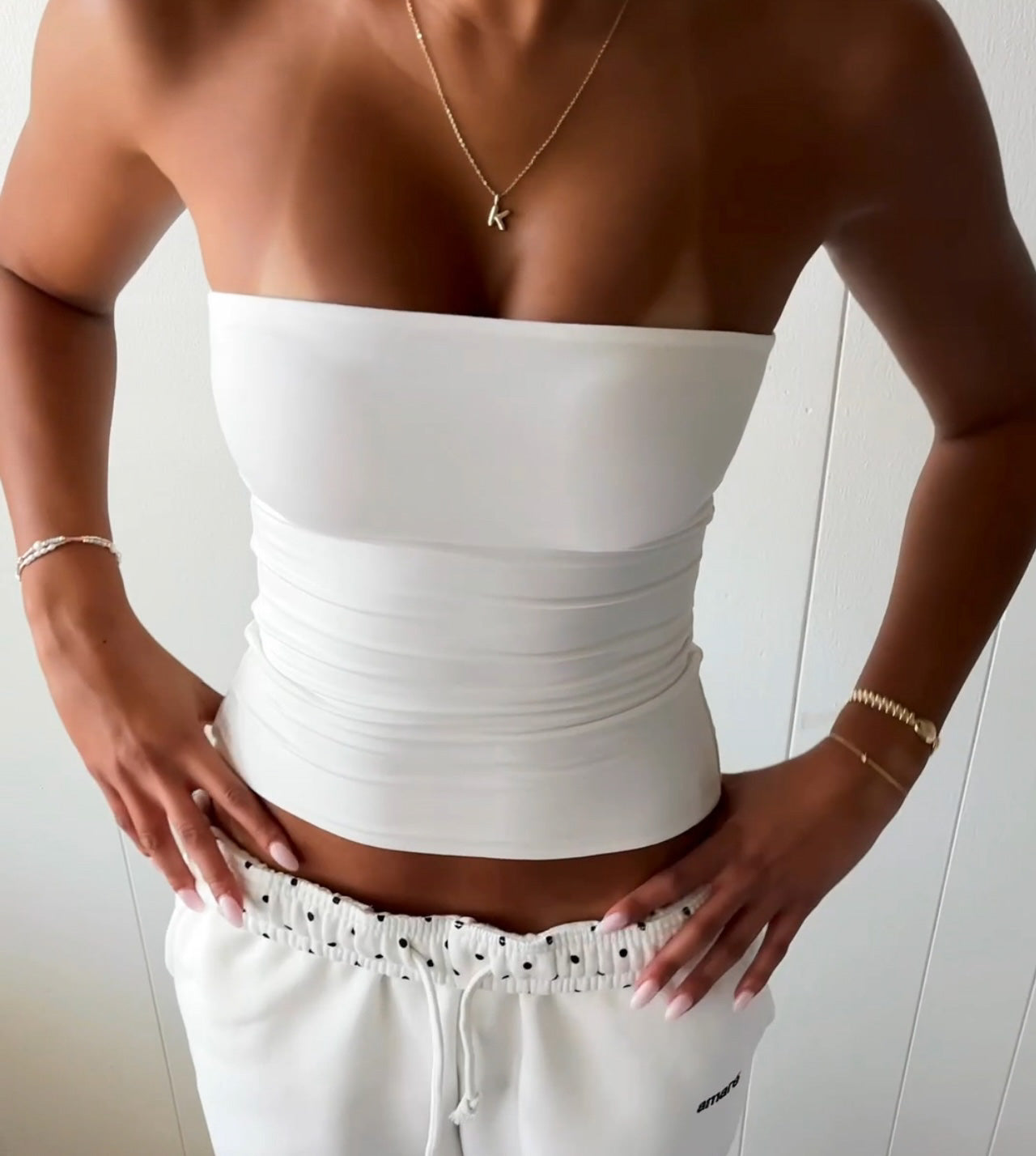 Bamboo Alaïa tube top (cloud)