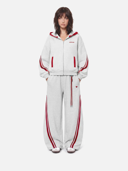 Aelfric Eden Boxy Contrast Stripe Zip Up Hoodie